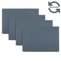 Ala Carte by Dainty Home Stratham Geometric Textured Faux Leather Placemats – Set of 4, Reversible, Non-Slip, Washable, Heat & Tear Resistant – 12x18 in Dining Table Mats