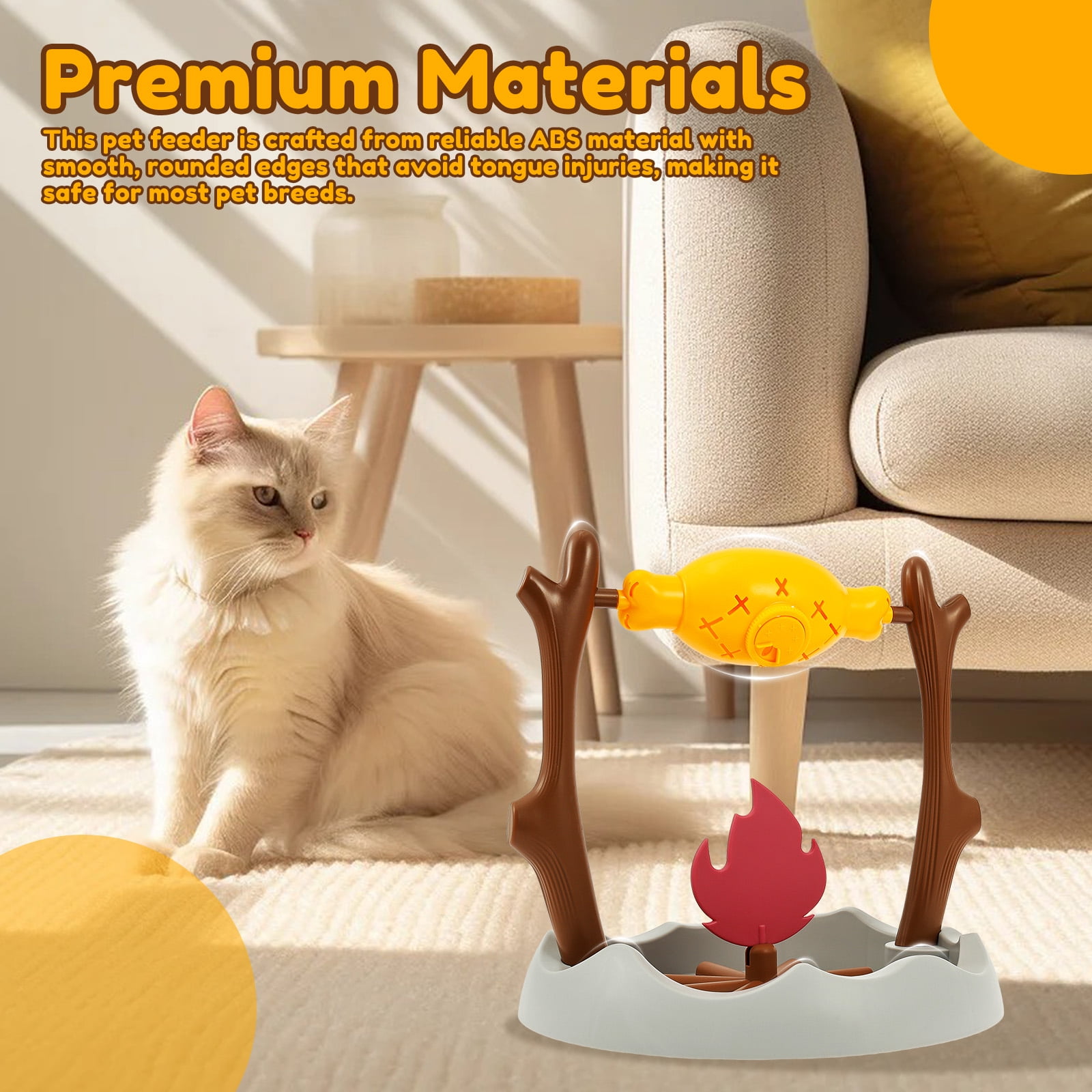 Cat Treat Dispensing Slow Feeder with 3 Dispensing Holes Interactive Cat Treat Dispenser Toy Enrichment Interactive Stimulation Toy for Kitten