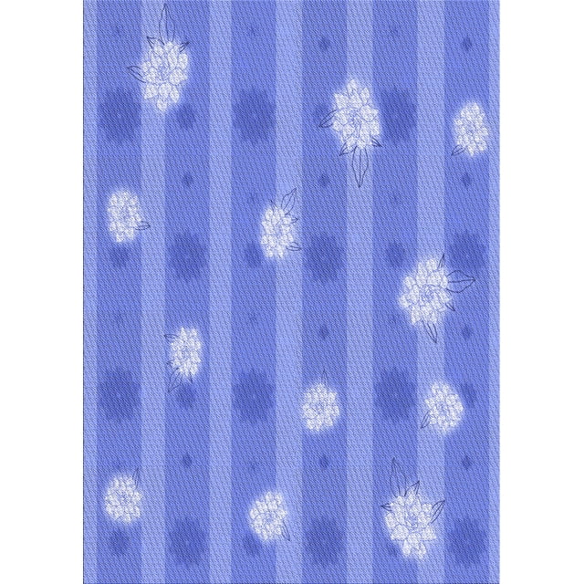 Ahgly Company Machine Washable Indoor Rectangle Transitional Blue Ribbon Blue Area Rugs, 7' x 10'