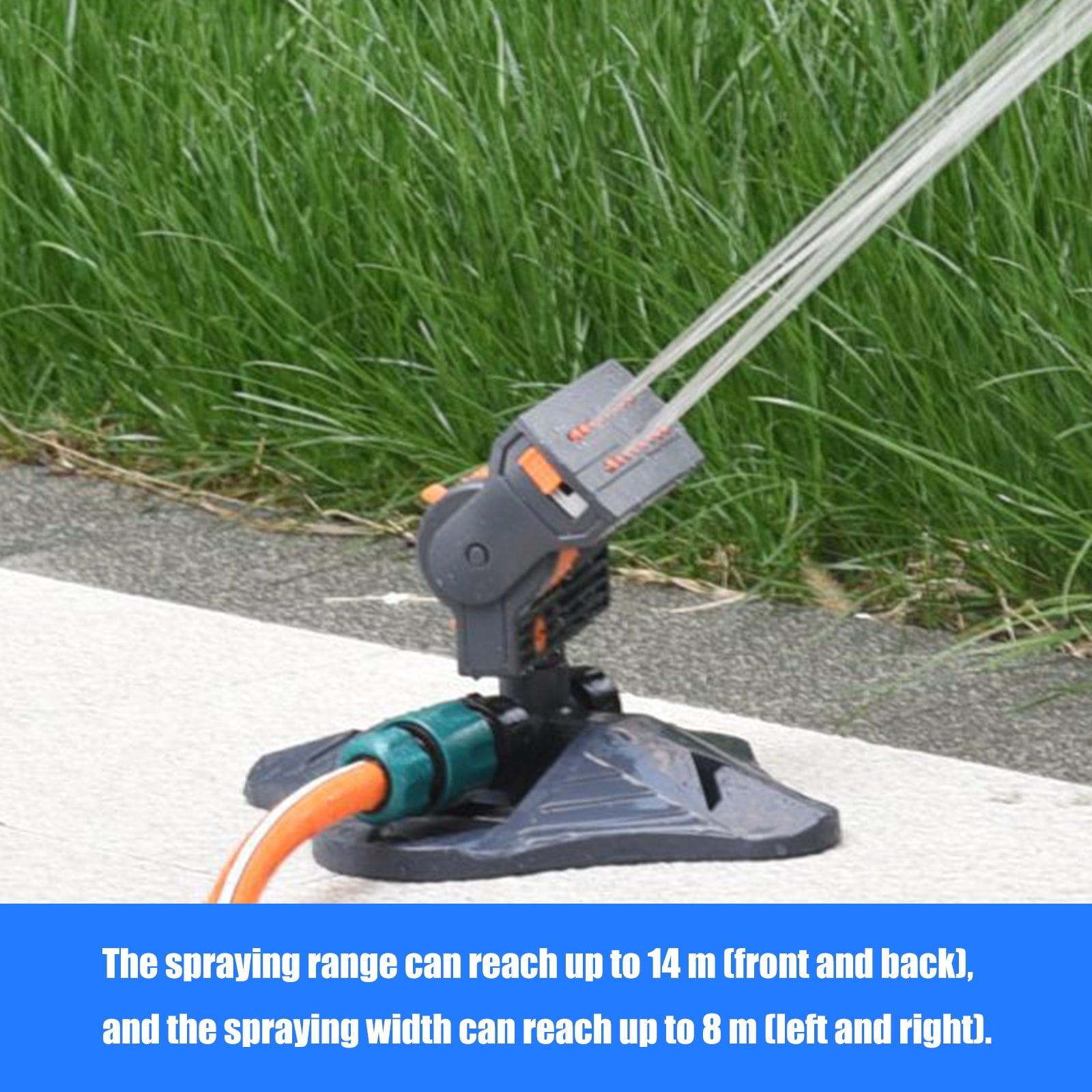 RUISINERY Upgraded Adjustable Sprinkler for Lawns Yards and Gardens with 16 Nozzle Oscillating Heads