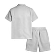 thumbnail image 6 of CIENVNSTG Mens 2 Piece Outfits Summer Track Suits Short Sleeve Button Down Shirt And Elastic Drawstring Pocket Shorts Beach Mens Outfits, 6 of 6