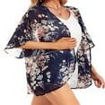 thumbnail image 3 of CHOK Maillots de Bain Cache-Maillots pour Femmes Kimono Imprimé Grande Taille Hauts d'Été Décontractés Blouse, 3 of 6
