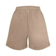 thumbnail image 4 of Up to 50% off purcolt Women's Linen Pull-On Shorts, Summer Casual Comfy Drawstring Elastic Waist Lounge Shorts with Pockets, Sizes S-XXL, 4 of 7
