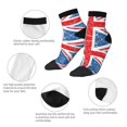 thumbnail image 4 of Women Men Athletic Socks Union Jack Flag Cushioned Quarter Ankle Socks, 4 of 7