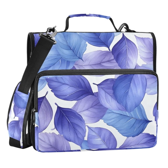 ALAZA Zipper Binder Watercolor Leaf 3 Ring Trapper Keeper File Folder Organizer Bag