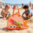 thumbnail image 5 of Yannianjz Large Capacity Beach Toy Storage Bag Mesh Sand Toy Tote For Kids Outdoor Play Portable Drawstring Carry Bag For Shovels Buckets Seashells Swimming Gear, 5 of 6