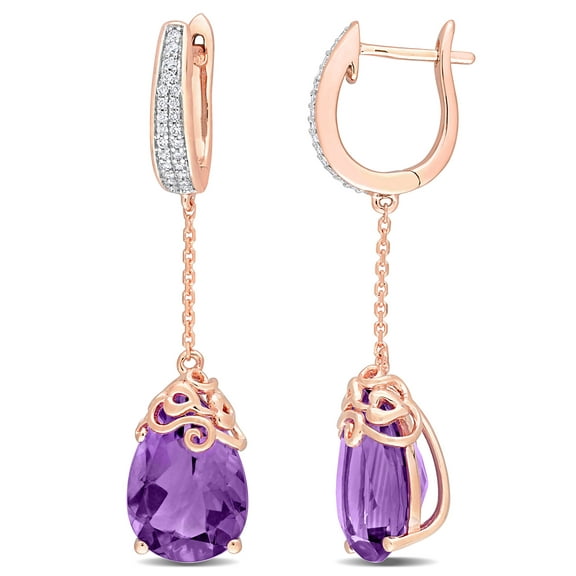 Everly Women's Amethyst 14k Rose Gold Earrings