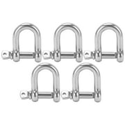Straight D-shackle Stainless Steel Shackle, Straight D Shackle Screw Pin 304 Heavy Duty  For Wirerope Lifting For Chains