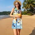 thumbnail image 3 of Lsque Bluey Pattern Summer Dresses for Women – Sleeveless T-Shirt Swing Sundress, Perfect for the Beach and Casual Days, 3 of 6