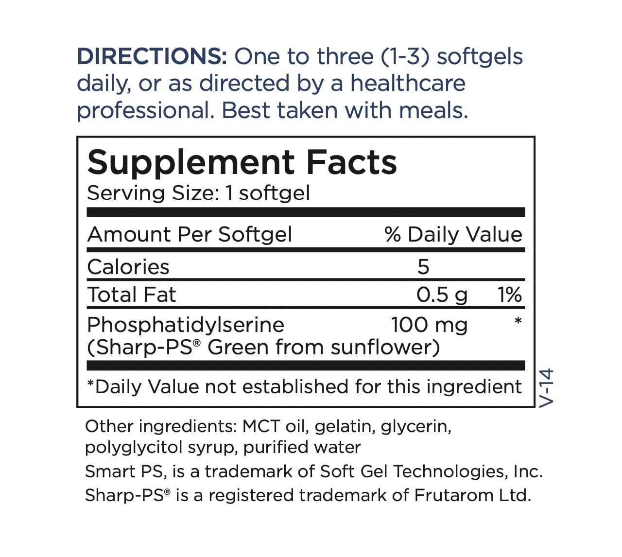 Metabolic Maintenance PS-100 Phosphatidylserine - 100 mg Sunflower Derived PS - Brain Health, Memory & Stress Support - Non-Soy Phospholipid Formula - 30 Servings - 60 Capsules