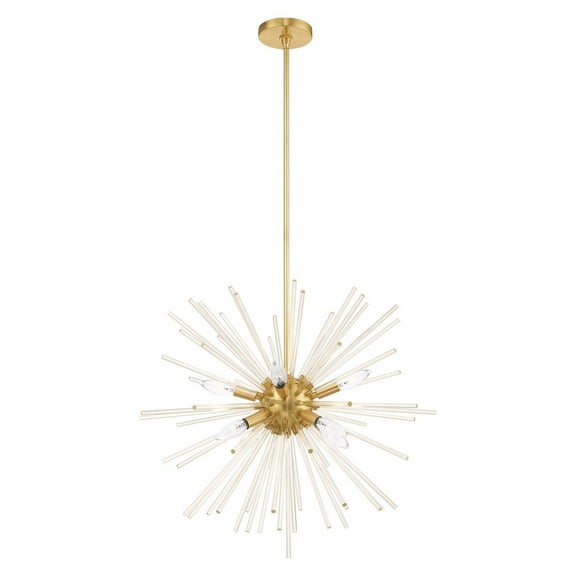 41256-12 Livex Lighting Utopia - 8 Light Pendant-Satin Brass Finish    -Traditional Installation