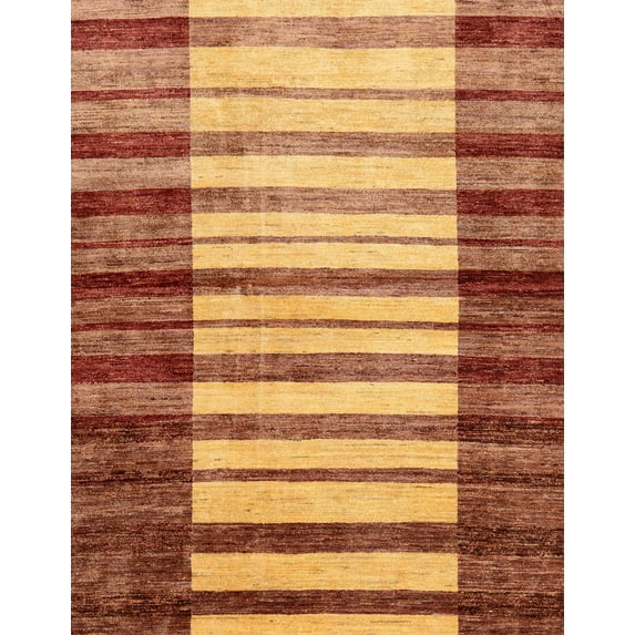 Ahgly Company Indoor Rectangle Abstract Orange Abstract Area Rugs, 5' x 8'