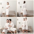 thumbnail image 6 of OFFIGAM Unisex White Lightweight Dressing Gown  Quick Dry Bath Robe 45.3×18.9×0.1in, 6 of 11