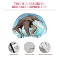 thumbnail image 5 of Easygdp Elephant Giraffe Shower Caps for Women, Double Waterproof Layers Shower Cap, Quick Drying Bath Hair Cap Reusable, 5 of 9