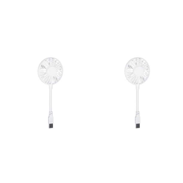 Matsuzay ventilador usb recargable silencioso banco de energía mini juego ventiladores eléctricos verano inalámbrico para viajes de negocios Blanco 2piezas