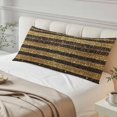 thumbnail image 4 of Black Golden Striped Body Pillow Covers 20"x54", Luxury Farmhouse Stripes Soft Brushed Microfiber Breathable Throw Pillow Covers, Decorative Pillowcase with Zipper for Couch Sofa Bedroom Living Room, 4 of 9