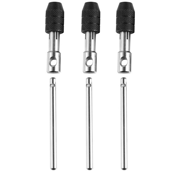 SHOWERORO 3Set Ratcheting Tap Handle Tool Steel for Mechanics Bike Repair