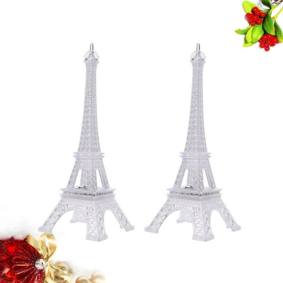 GOOHOCHY 4PCS Eiffel Tower Shape Night Lamp Creative LED Night Light Desktop Decoration Lamp (White)