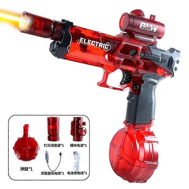 Firelight Little Ice Mouse Electric Continuous Fire Water Gun Rewind Pulse High Speed Continuous Fire Water Gun Children's Water Gun Toy
