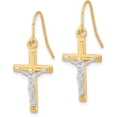 thumbnail image 2 of Solid Gold 10k Two-tone Polished Crucifix Earrings - 28.7mm, 2 of 6