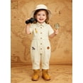 thumbnail image 4 of Miaeowve Toddler Kids Wild One Birthday Outfit One Piece Zookeeper Jumpsuit Button Down Coveralls Ivory 5T, 4 of 6