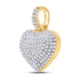 thumbnail image 2 of L U DIAMONDS 10k Yellow Gold Mens Diamond Lovely Heart Charm Pendant 1/2 Ctw, 2 of 3