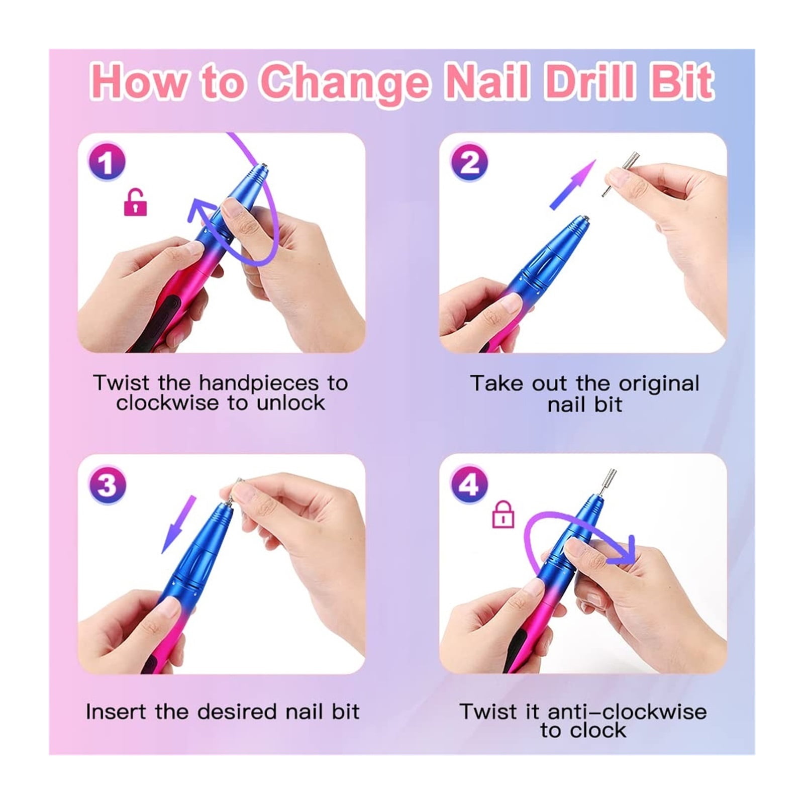 Cordless Electric Nail Drill Machine With LED Display,Professional Efile Nail Drill Kit,Portable Nail Drill For Acrylic Nails ,Low Noise