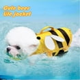 thumbnail image 4 of HQREA Dog Life Jacket with Rescue Handle Adjustable Bees High Buoyancy Swimwear for Dachshund, 4 of 6