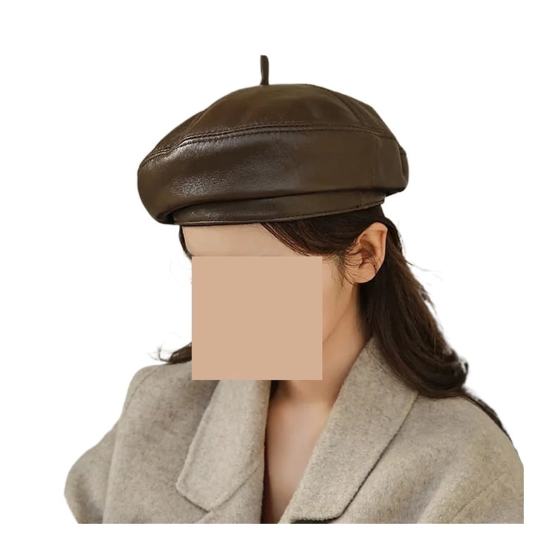 New Spring/Winter Real Leather Beret Hat Women Fashion  display picture 2
