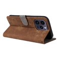 thumbnail image 3 of Phone Wallet Case for iPhone 15 Pro with Stand - Leather Folio Cover & Card Slots Brown, 3 of 5