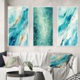 thumbnail image 1 of Designart "Turquoise Impressions Waves of Infinity VII" Abstract Painting Framed Wall Art Set Of 3 - Turquoise Modern Frame Gallery Set For Office Decor, 1 of 6