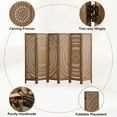 thumbnail image 3 of Aletheiawu 6 Panel Wood Carved Room Dividers and Folding Privace Screens, No Installation, Brown, 3 of 9