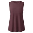 thumbnail image 3 of ZOHIUM Women's Summer Sleeveless Tank Top Loose Fit Casual Crew Neck T Shirts Basic Tee Tops (Wine Red,Xxl), 3 of 5