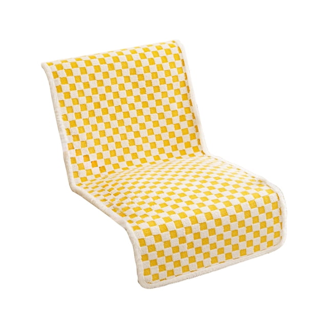 Yellow 1Pc Office Recliner Plush Seat Cushion With Backrest Integrated Thick Non-Slip Mat For Chairs Stools And Sofas Comfortable Support Machine Washable Fabric Indoor Use