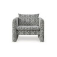 thumbnail image 2 of Accent Chair, Geometric Pattern Cushioned Seat, Arms, White Black, 2 of 5