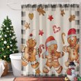 thumbnail image 4 of Shower Curtains for Bathroom-60"x72",Christmas Watercolor Cookie Man Waterproof Bath Curtain Grommet Shower Curtain Set with Hooks,, 4 of 9