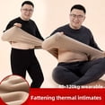 thumbnail image 2 of Nuevo traje de cuello redondo cálido y grueso con forro polar para hombre y mujer, conjunto de pantalones y abrigo de lana de talla grande cálido para invierno, 2 of 5