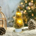 thumbnail image 4 of Mini Christmas Tree 6 Inch Snowflake Pine Needles Bottle Brush Trees Christmas Table Decorations Small Christmas Tree with Lights Winter Decor Christmas Decorations Arbol de navidad, 4 of 5