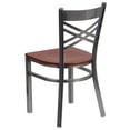 thumbnail image 6 of BizChair Silver Antique Finish with Clear Coat ''X'' Back Metal Restaurant Chair - Cherry Wood Seat, 6 of 7