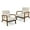 Beige, variant on Costway Set of 2 Accent Chairs Leisure Armchair with Rubber Wood Frame&Lumbar Pillow Gray