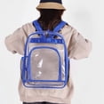 thumbnail image 3 of Transparent Clear School Backpack, Water-Resistant PVC Plastic, Backpack and Pencil Case Set Reinforced Shoulder Straps Back to School M Blue, 3 of 6