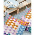 thumbnail image 2 of Pack of 2 Outdoor Pillow Covers, Retro Moroccan Texture Rainbow Modern Minimalist Geometric Waterproof Square Throw Pillowcase Cushion Decorative Pillow Covers for Couch Patio Tent, 18x18 in, 2 of 6