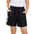 thumbnail image 4 of Boys Girls Tencel Jean Shorts 3-14Y, Lightweight Breathable Elastic Waist Denim Shorts with Pockets for Kids Black 9 Years, 4 of 9