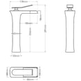 thumbnail image 2 of Grifo de cascada superior para baño, grifo mezclador para lavabo de agua caliente y fría, diseño moderno, negro y cromado, 2 of 5
