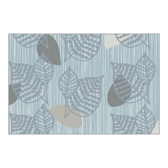 Kaplan Early Learning Company Sense of Place Leaf Carpet - Blue - 4' x 6' Rectangle