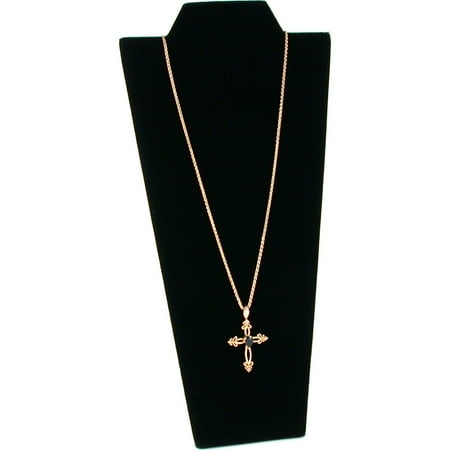 Velvet Necklace Display - Black Velvet Chain Necklace Easel Display Jewelry Bust