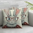 thumbnail image 3 of Qinduosi Pillow Covers Inch Set of Cute Spectacled Bunny Easter Decor Pillow Case Spring Farmhouse Pillows Easter Decorative Throw Cushion Cover, 3 of 5