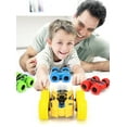 thumbnail image 5 of 2pcs Double Sided Stunt Friction Powered Car Toys Flip Inertia Car Powered Pull Back Toys Mini Truck Pull Back Cars Set for Boy Girl Gift,Green, 5 of 6