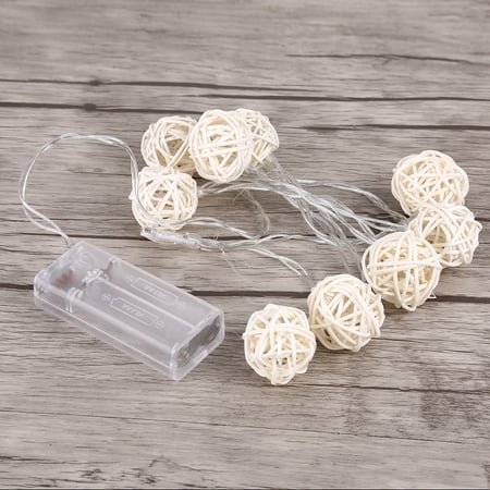 Rattan Ball Lights Diy Hilitand 10LED Indoor String Light Rattan Ball Lights Christmas Wedding Birthday Party Home Decor,String Light, Rattan Ball Night Light ()