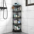 thumbnail image 4 of Nilvkv 5-Layer Shelf Organizer Stainless Steel Detachable Bathroom Corner Rack with Wheels for Bathroom Storage(14.17x14.17x45.47in), 4 of 6